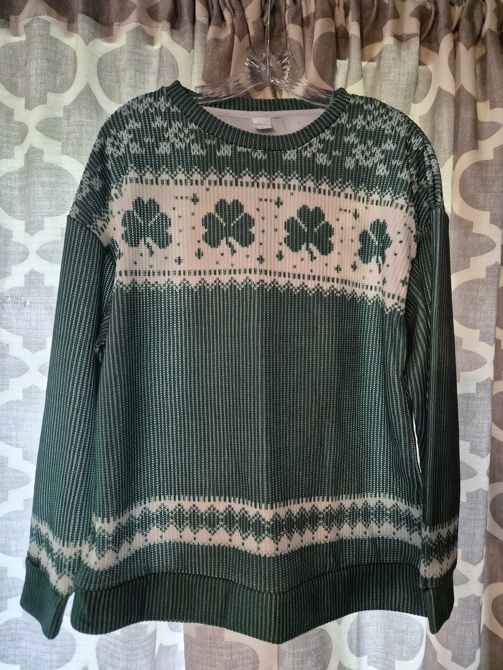 Green Shamrock Knit Sweater